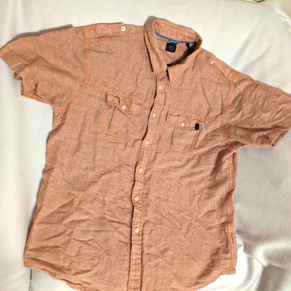 JKL Mens XL Orange / Grey Lightweight shirt